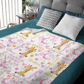 Custom Name Personalized Giraffe Baby Blanket